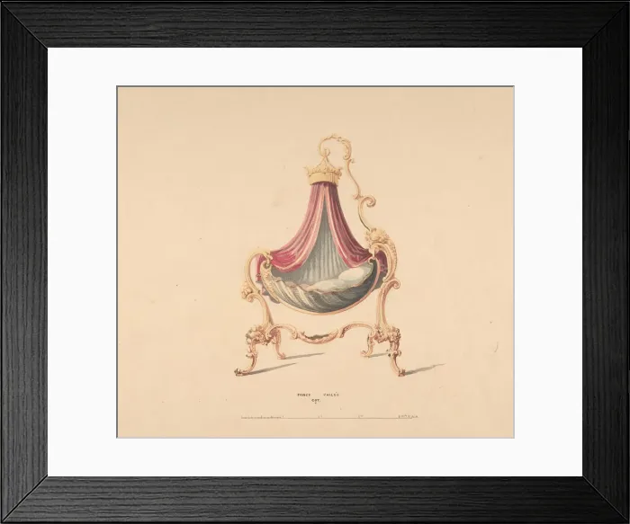 Framed Print : Design for Fancy Childs Cot, 1830-1900. Creator: Robert William Hume Framed Print : Design for Fancy Childs Cot, 1830-1900. Creator: Robert William Hume