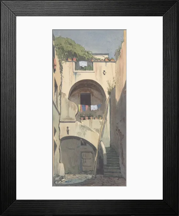 Framed Print : A House at Sorrento, mid-19th century. Creator: Thomas Hartley Cromek