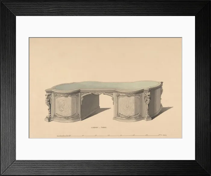 Framed Print : Design for Library Table, 1835-1900. Creator: Robert William Hume Framed Print : Design for Library Table, 1835-1900. Creator: Robert William Hume