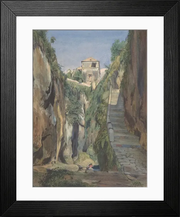 Framed Print : A Glen in Sorrento, mid-19th century. Creator: Thomas Hartley Cromek Framed Print : A Glen in Sorrento, mid-19th century. Creator: Thomas Hartley Cromek