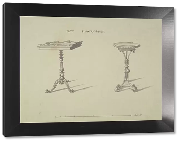 Two Designs for Flower Stands, 1835-1900. Creator: Robert William Hume