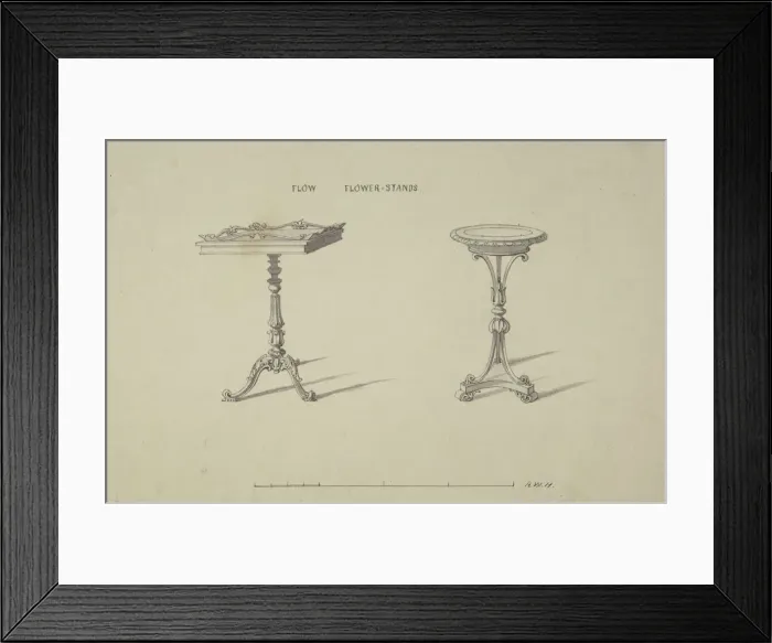 Framed Print : Two Designs for Flower Stands, 1835-1900. Creator: Robert William Hume Framed Print : Two Designs for Flower Stands, 1835-1900. Creator: Robert William Hume