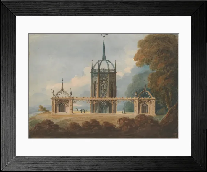 Framed Print : Design for a Gothic Belle Vue, ca. 1800. Creator: William Hurst Ashpitel Framed Print : Design for a Gothic Belle Vue, ca. 1800. Creator: William Hurst Ashpitel