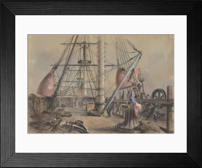 Framed Print : Getting Out One of the Great Buoys: The Deck of the Great Eastern Looking From Framed Print : Getting Out One of the Great Buoys: The Deck of the Great Eastern Looking From