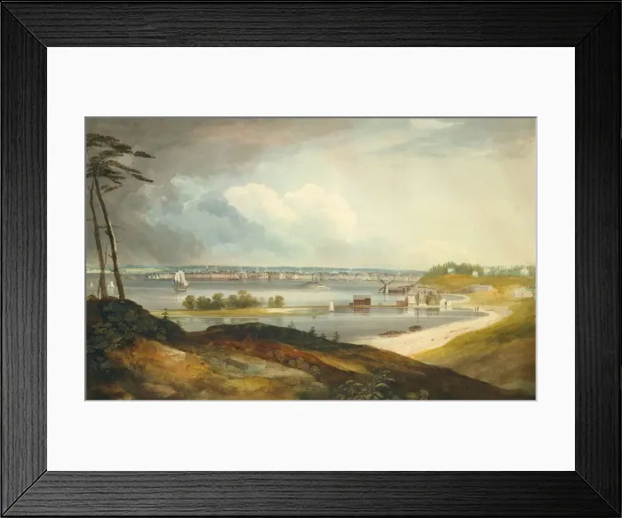 Framed Print : New York from the Heights near Brooklyn, ca. 1820-23. Creator: William Guy Wall Framed Print : New York from the Heights near Brooklyn, ca. 1820-23. Creator: William Guy Wall