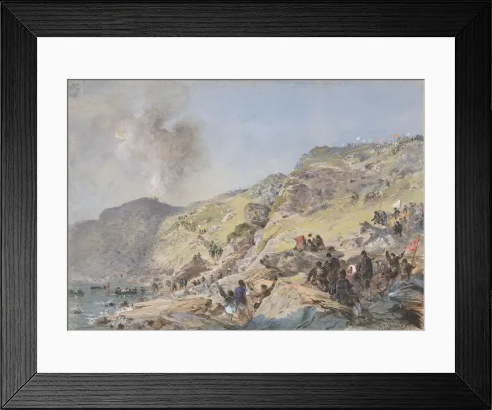 Framed Print : The Cliffs, Foilhummerum Bay, Valentia, the Point at Which the Shore-end of the Cable Framed Print : The Cliffs, Foilhummerum Bay, Valentia, the Point at Which the Shore-end of the Cable