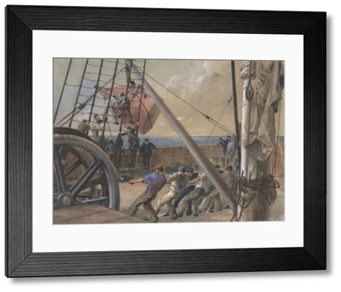 Framed Print : Getting Out One of the Large Buoys for Launching, August 2nd, 1865, 1865 Framed Print : Getting Out One of the Large Buoys for Launching, August 2nd, 1865, 1865