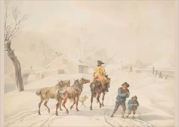 Postilion on Horse in a Winter Landscape, ca. 1798. Creator: Wilhelm von Kobell