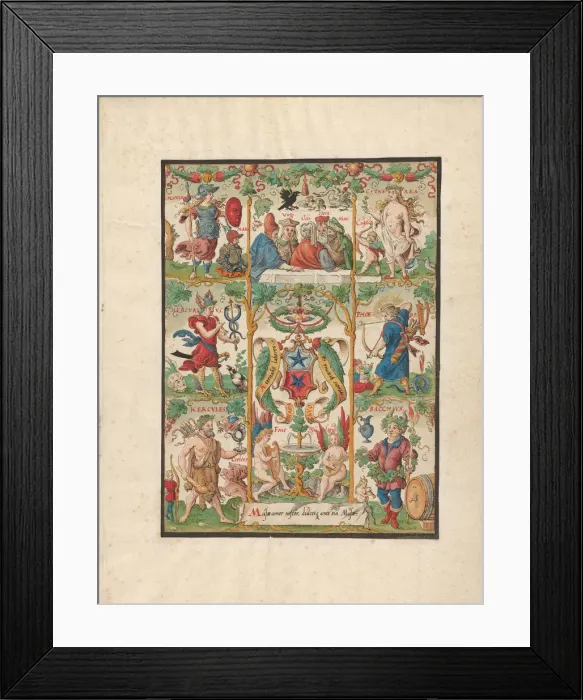 Framed Print : Classical Allegory with the arms of the Ochsenfelder, mid-16th century Framed Print : Classical Allegory with the arms of the Ochsenfelder, mid-16th century