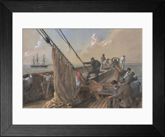 Framed Print : Forward Deck of the Great Eastern Cleared for the First Attempt to Grapple... 1865-66 Framed Print : Forward Deck of the Great Eastern Cleared for the First Attempt to Grapple... 1865-66