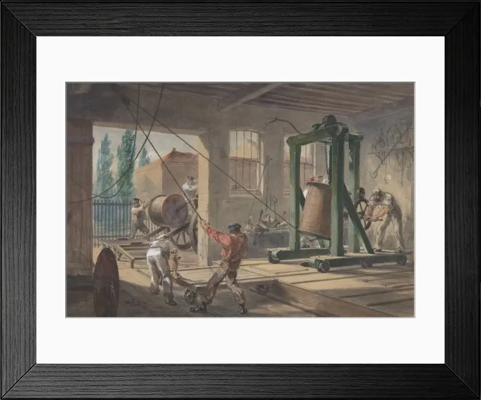 Framed Print : The Reels of Gutta-percha Covered Conducting Wire Conveyed into Tanks at the Works Framed Print : The Reels of Gutta-percha Covered Conducting Wire Conveyed into Tanks at the Works