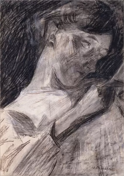 Young Woman Reading (Ines), 1909-10. Creator: Umberto Boccioni