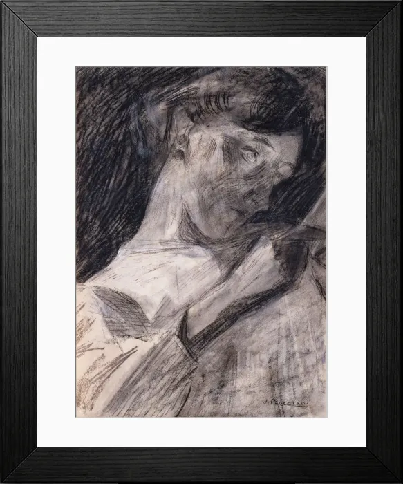 Framed Print : Young Woman Reading (Ines), 1909-10. Creator: Umberto Boccioni Framed Print : Young Woman Reading (Ines), 1909-10. Creator: Umberto Boccioni