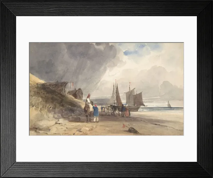 Framed Print : Figures on a Beach, Northern France, 1830. Creator: Thomas Shotter Boys Framed Print : Figures on a Beach, Northern France, 1830. Creator: Thomas Shotter Boys