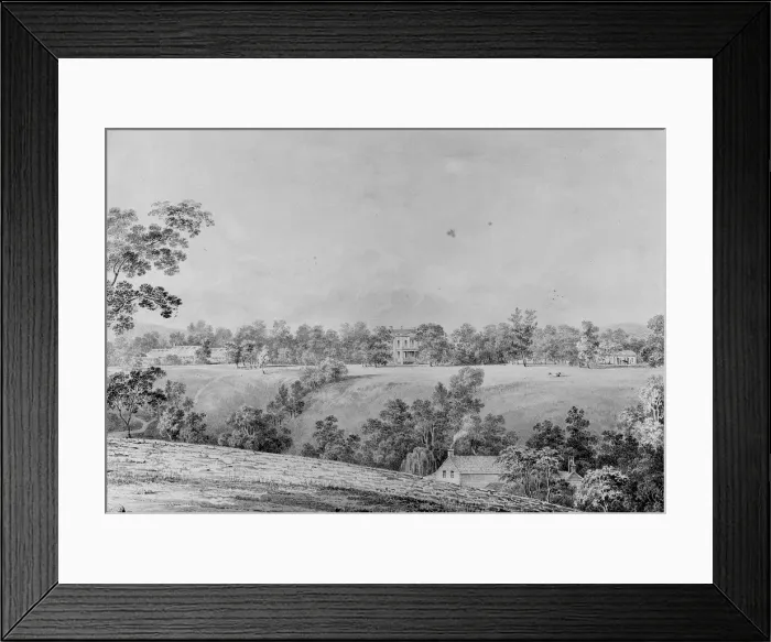 Framed Print : View of David Hosack Estate, Hyde Park, New York, from the East (from Hosack Album), ca Framed Print : View of David Hosack Estate, Hyde Park, New York, from the East (from Hosack Album), ca