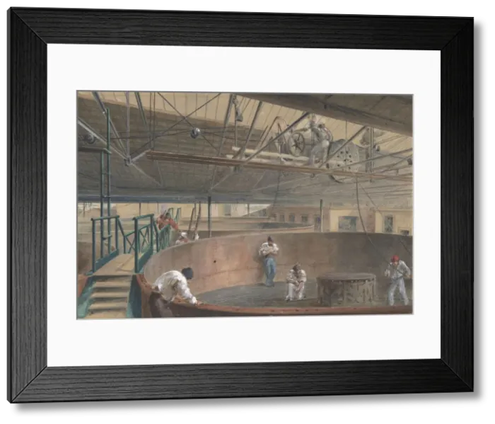 Framed Print : Coiling the Cable in the Large Tanks at the Works of the Telegraph Construction Framed Print : Coiling the Cable in the Large Tanks at the Works of the Telegraph Construction