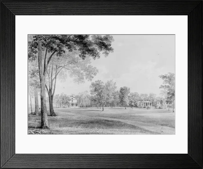 Framed Print : View of the David Hosack Estate, Hyde Park, New York, from the South (from Hosack Album) Framed Print : View of the David Hosack Estate, Hyde Park, New York, from the South (from Hosack Album)