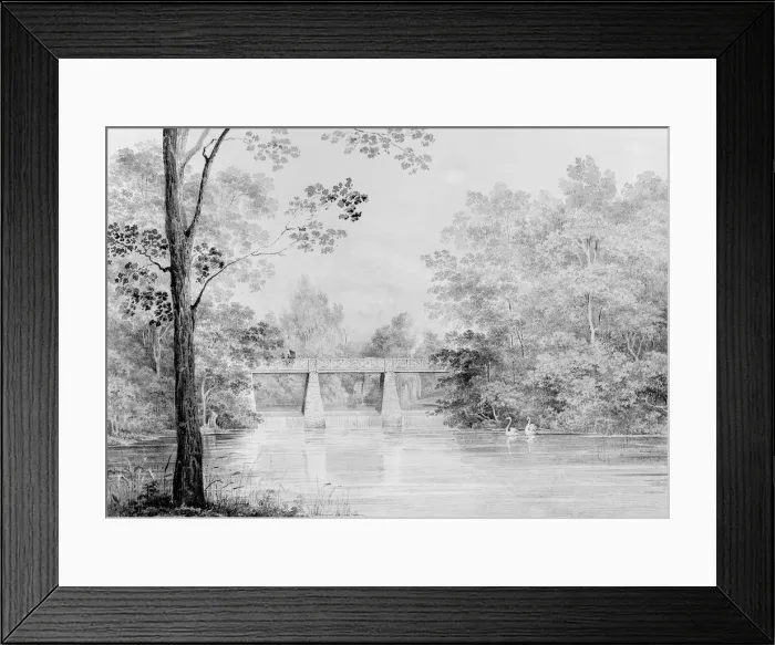 Framed Print : Bridge over Crumelbow Creek, David Hosack Estate, Hyde Park, New York... ca. 1832 Framed Print : Bridge over Crumelbow Creek, David Hosack Estate, Hyde Park, New York... ca. 1832