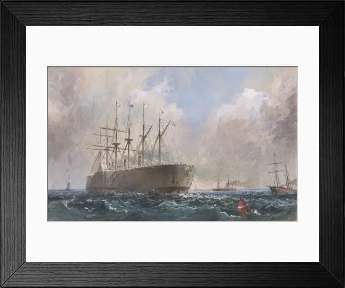 Framed Print : Telegraph Cable Fleet at Sea, 1865, 1865-66. Creator: Robert Charles Dudley Framed Print : Telegraph Cable Fleet at Sea, 1865, 1865-66. Creator: Robert Charles Dudley