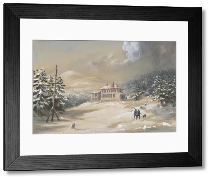Framed Print : Trinity Bay, Newfoundland, Exterior View of the Telegraph House in 1857-1858, 1865-66 Framed Print : Trinity Bay, Newfoundland, Exterior View of the Telegraph House in 1857-1858, 1865-66
