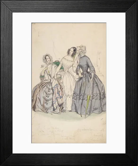 Framed Print : Costume Design, 1836-37. Creator: Numa Bassaget Framed Print : Costume Design, 1836-37. Creator: Numa Bassaget