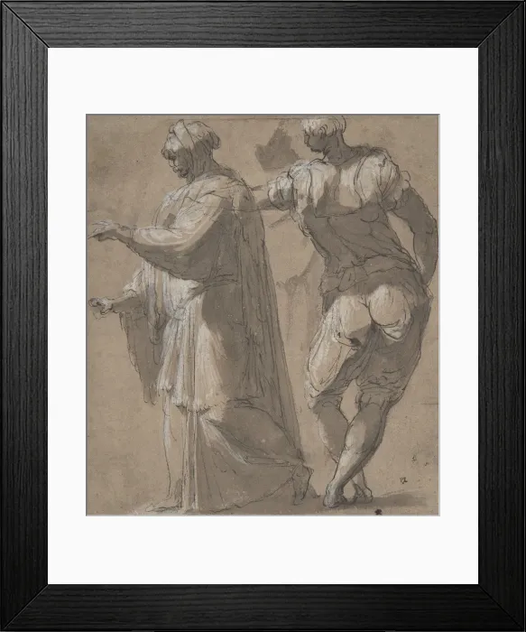 Framed Print : Two Standing Male Figures, 1501-47. Creator: Perino del Vaga Framed Print : Two Standing Male Figures, 1501-47. Creator: Perino del Vaga