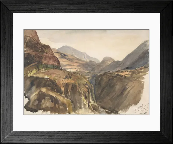Framed Print : Mountain View at Oisans (Isere), 1858. Creator: Paul Huet Framed Print : Mountain View at Oisans (Isere), 1858. Creator: Paul Huet