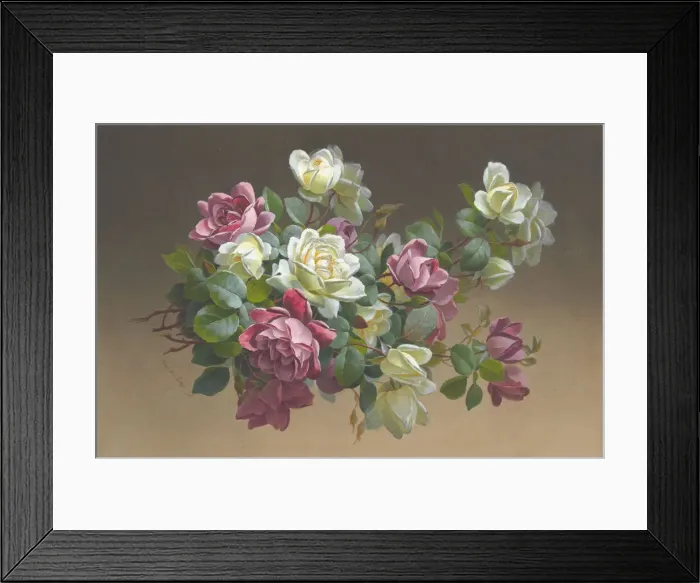 Framed Print : Flowers: Roses, late 19th-early 20th century. Creator: Paul de Longpré Framed Print : Flowers: Roses, late 19th-early 20th century. Creator: Paul de Longpré