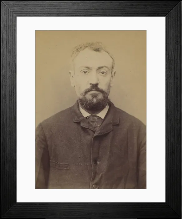 Framed Print : Ruaud. Jean-Baptiste. 35 ans, ne a Limoges le 28 / 7 / 58. Cordonnier. Anarchiste Framed Print : Ruaud. Jean-Baptiste. 35 ans, ne a Limoges le 28 / 7 / 58. Cordonnier. Anarchiste