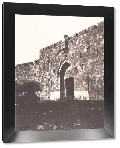 Jerusalem, Porte de David, Vue exterieure, 1854. Creator: Auguste Salzmann