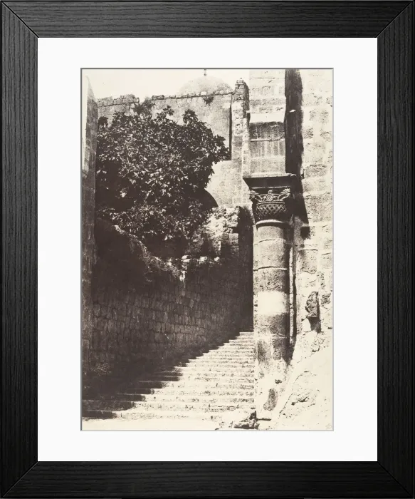 Framed Print : Jerusalem, Saint-Sepulcre, Colonne du parvis, 1854. Creator: Auguste Salzmann Framed Print : Jerusalem, Saint-Sepulcre, Colonne du parvis, 1854. Creator: Auguste Salzmann