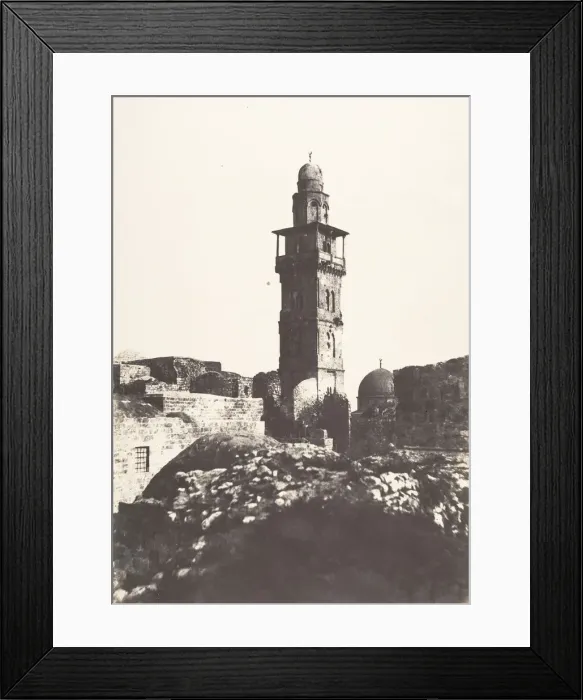Framed Print : Jerusalem, Enceinte du Temple, Angle Nord-Ouest et minaret elevé Framed Print : Jerusalem, Enceinte du Temple, Angle Nord-Ouest et minaret elevé