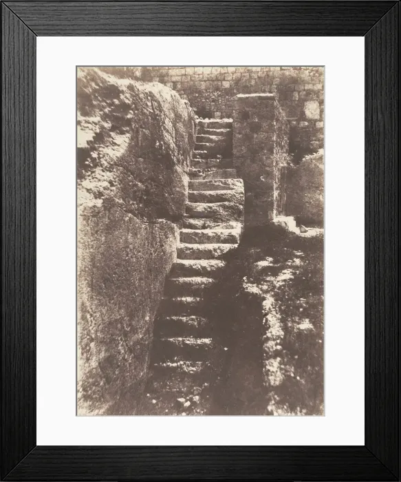Framed Print : Jerusalem, Escalier antique taille dans le roc Framed Print : Jerusalem, Escalier antique taille dans le roc