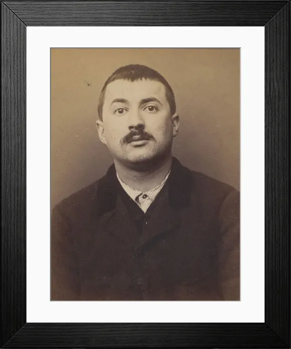 Framed Print : Simonin. Joseph. 26 ans, ne a Saint-Maurice (Seine). Gainier. Anarchiste Framed Print : Simonin. Joseph. 26 ans, ne a Saint-Maurice (Seine). Gainier. Anarchiste
