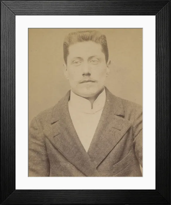 Framed Print : Ortiz. Leon. 25 ans, ne a Paris. Commis d architecte. Anarchiste Framed Print : Ortiz. Leon. 25 ans, ne a Paris. Commis d architecte. Anarchiste