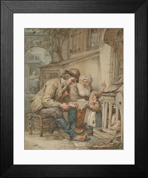 Framed Print : Parents Teaching Their Daughter a Song, early 19th century. Creator: Abraham van Strij Framed Print : Parents Teaching Their Daughter a Song, early 19th century. Creator: Abraham van Strij