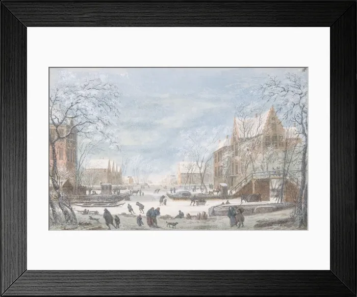 Framed Print : Snow Falling on a Dutch Town, n. d Creator: Abraham Rademaker Framed Print : Snow Falling on a Dutch Town, n. d Creator: Abraham Rademaker