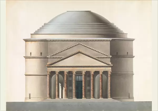 Architectural Project based on the Pantheon, ca. 1847. Creator: Ahlsned