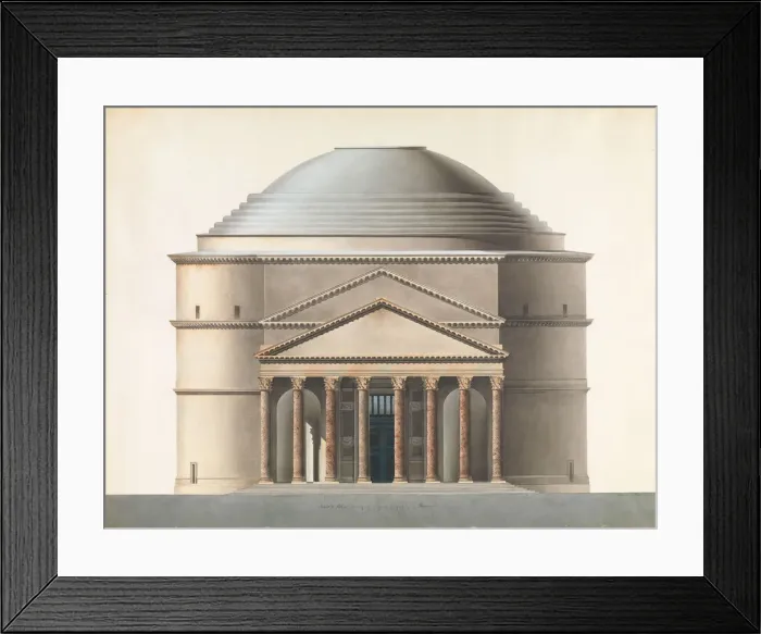 Framed Print : Architectural Project based on the Pantheon, ca. 1847. Creator: Ahlsned Framed Print : Architectural Project based on the Pantheon, ca. 1847. Creator: Ahlsned