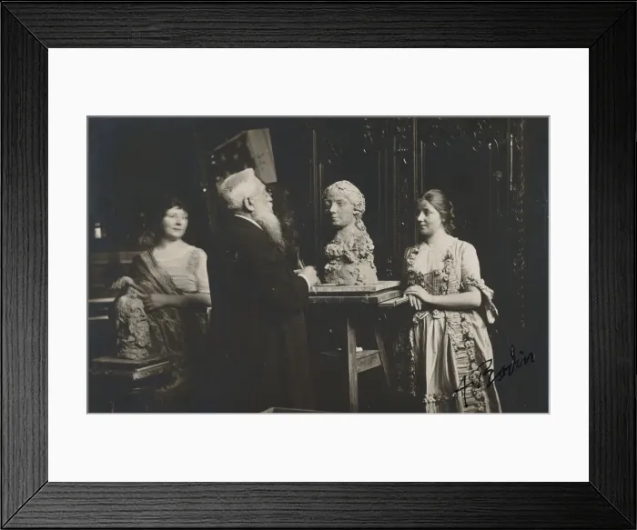 Framed Print : [Madame Bardey, Rodin and Henriette, 31 Rue Campagne-Premiere, Paris], 1915-1916