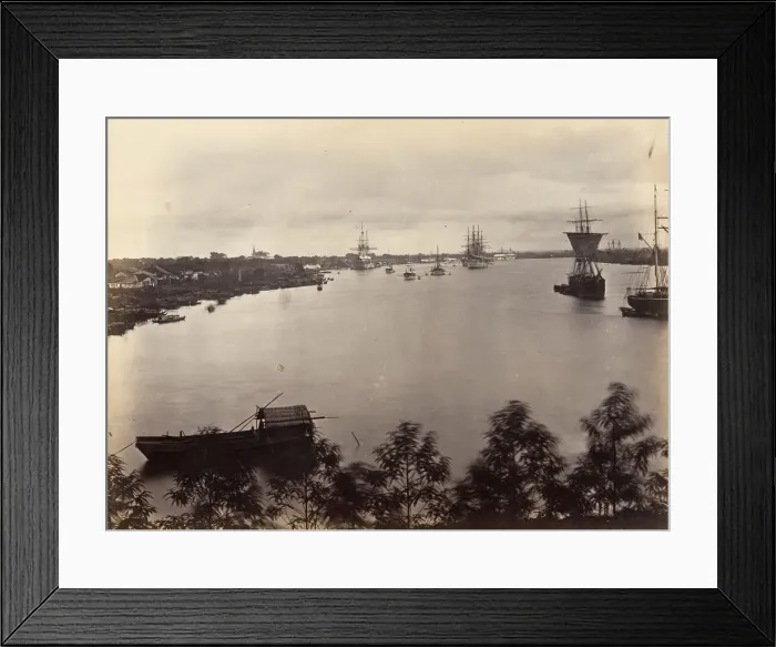 Framed Print : Vue de Saigon (Feuille No. 3), 1866. Creator: Emile Gsell Framed Print : Vue de Saigon (Feuille No. 3), 1866. Creator: Emile Gsell