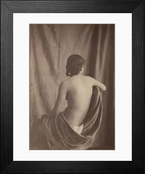 Framed Print : [Seated Female Nude], 1853-54. Creator: Eugene Durieu