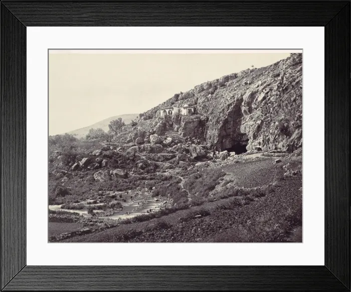 Framed Print : Principal Source of the Jordan, Flowing From a Cave Near Banias, Near the Site of Framed Print : Principal Source of the Jordan, Flowing From a Cave Near Banias, Near the Site of