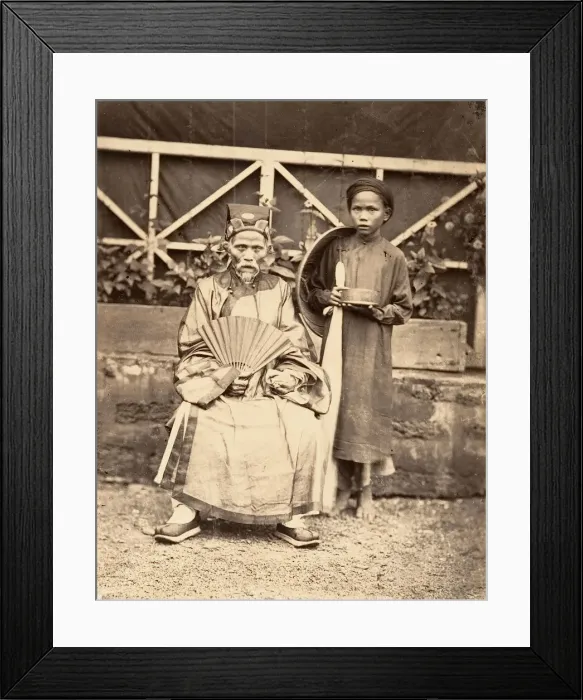 Framed Print : Chef de Village en Costume officiel, Cochinchine, 1866. Creator: Emile Gsell