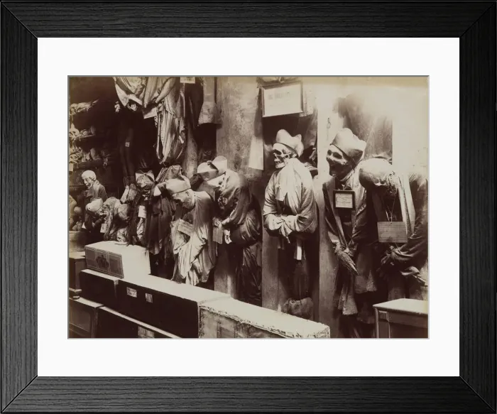 Framed Print : Catacombs, Convento dei Cappucini, Palermo, ca. 1895. Creator: Eugenio Interguglielmi Framed Print : Catacombs, Convento dei Cappucini, Palermo, ca. 1895. Creator: Eugenio Interguglielmi