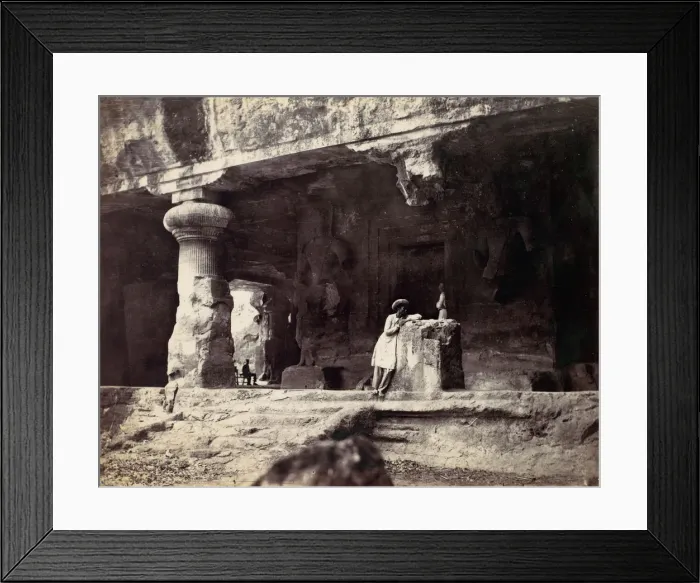 Framed Print : Elephanta from Water Cave, Coombe Martin Bay, Watermouth, 1870s. Creator: Francis Frith