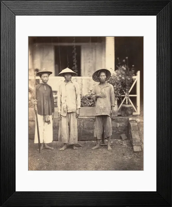 Framed Print : Prisonniers conduits par un Mata, Cochinchine, 1866. Creator: Emile Gsell Framed Print : Prisonniers conduits par un Mata, Cochinchine, 1866. Creator: Emile Gsell