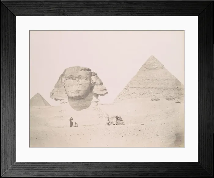 Framed Print : Pyramides et le Sphinx, 1860s-70s, printed ca. 1870. Creator: Felix Bonfils Framed Print : Pyramides et le Sphinx, 1860s-70s, printed ca. 1870. Creator: Felix Bonfils