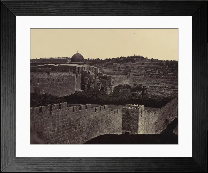 Framed Print : [Dome of the Rock, Jerusalem], 1856-57. Creator: Felice Beato