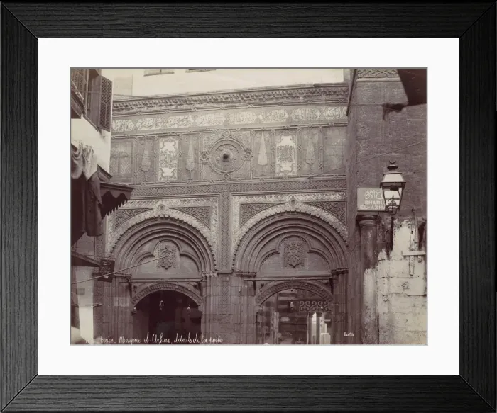 Framed Print : Caire. Mosquee el-Arhar, details de la porte, 1870s. Creator: Felix Bonfils Framed Print : Caire. Mosquee el-Arhar, details de la porte, 1870s. Creator: Felix Bonfils